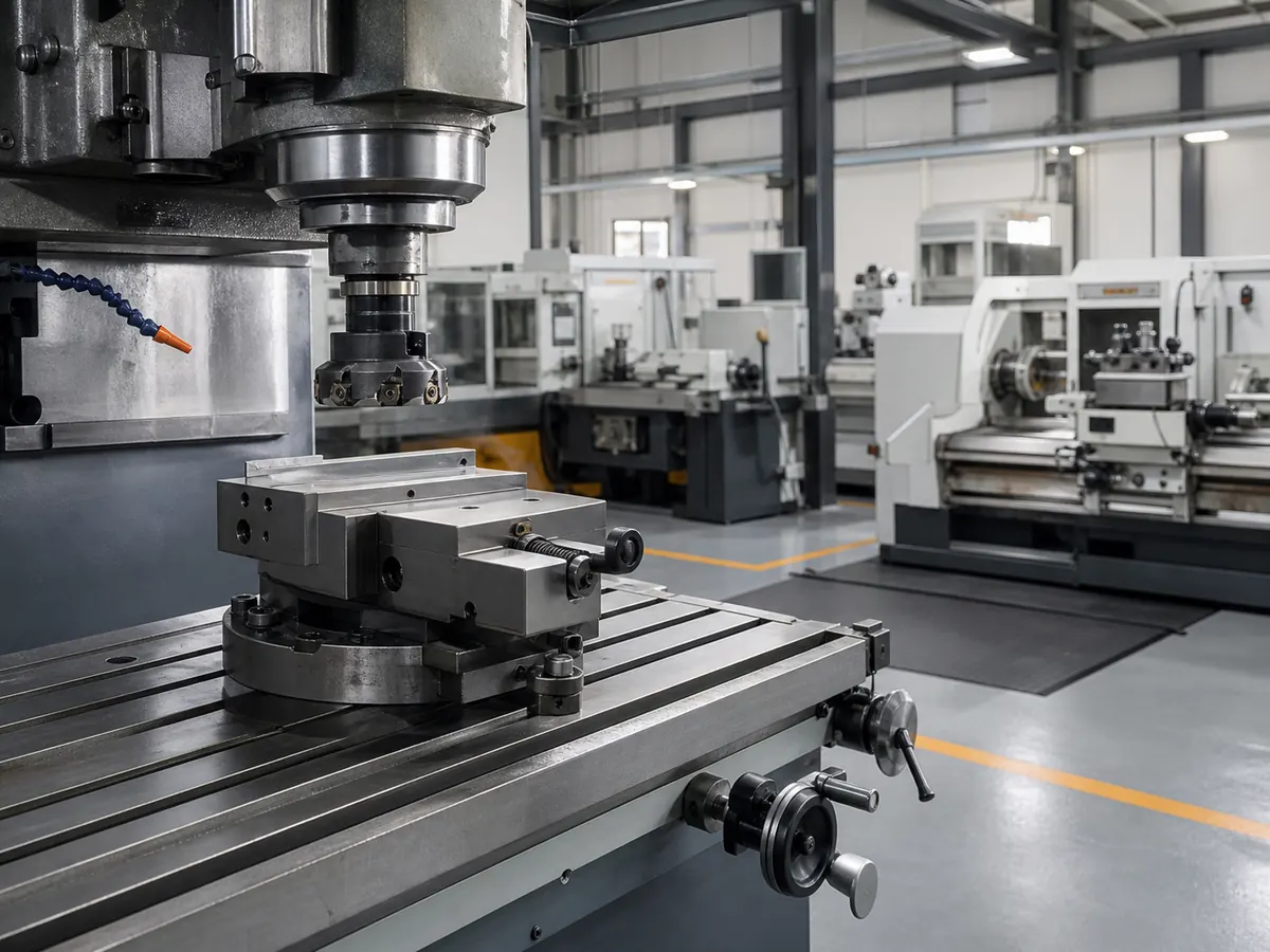 Metalworking machine tools in an organized production workshop